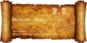 Meltzer Upor névjegykártya